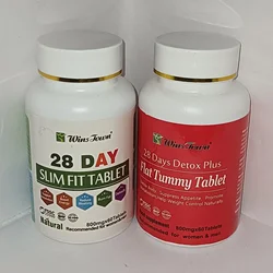28 Tianping Abdominal Tablets Fit Tea Capsules+28 Day Detoxification Flat Abdominal Tablets Health Food