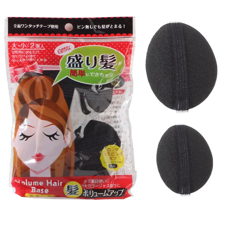 

6Pairs/Lot Princess Head Fluffy Hair Heighten Device Sponge Black Sticker Care Styling Tools Accessories HA012