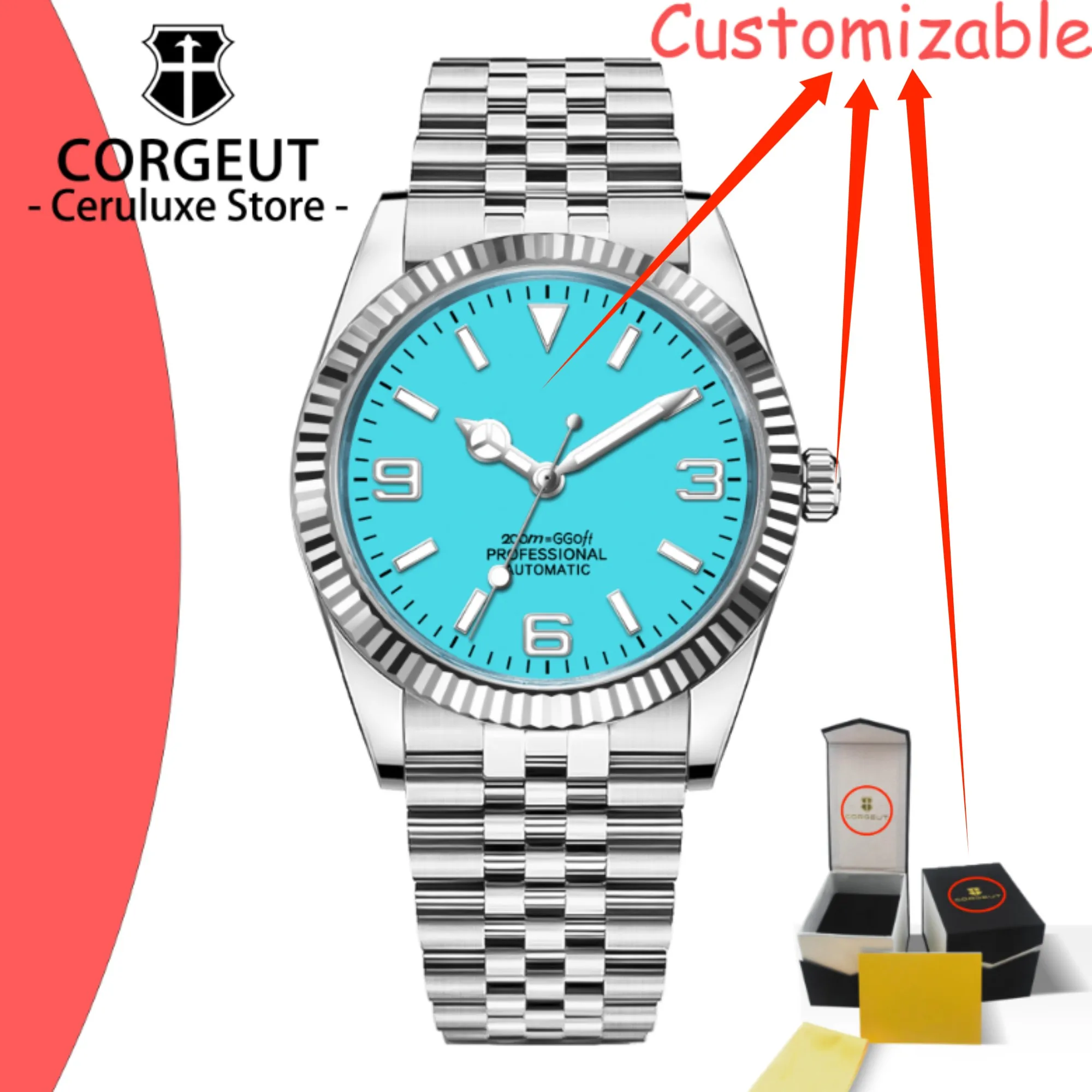 

Custom Logo 36/39mm Top Luxury Automatic Mechanical Watches Men Sports Waterproof Sapphire 316L Stainless Steel Reloj Hombre