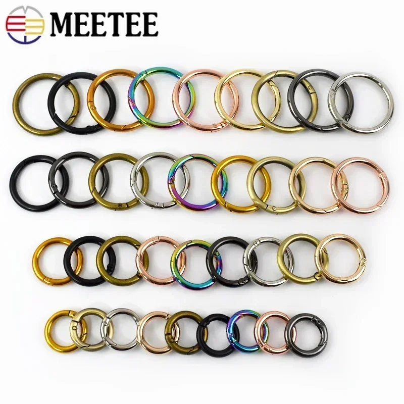 10/20Pcs 16/20/25/32/38mm Spring Coil Metal Buckles Bag Strap O Ring Hook Dog Collar Webbing Clasp Keychain Snap Clamp Buckle