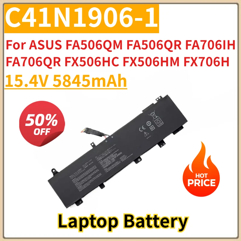 

New Replacement Laptop Battery 15.4V 5845mAh C41N1906-1 for ASUS FA506QM FA506QR FA706IH FA706QR FX506HC FX506HM FX706H GX550LXS