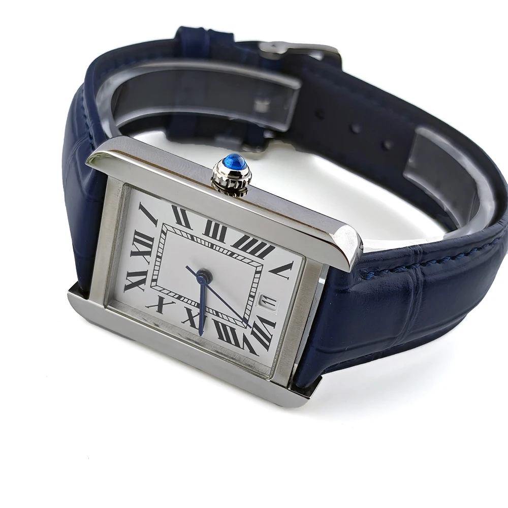 31mm VJ24 Watch Square Stainless Steel Watch High Quality Men's Watch Roman Digital Watch VJ24 Movement Watch
