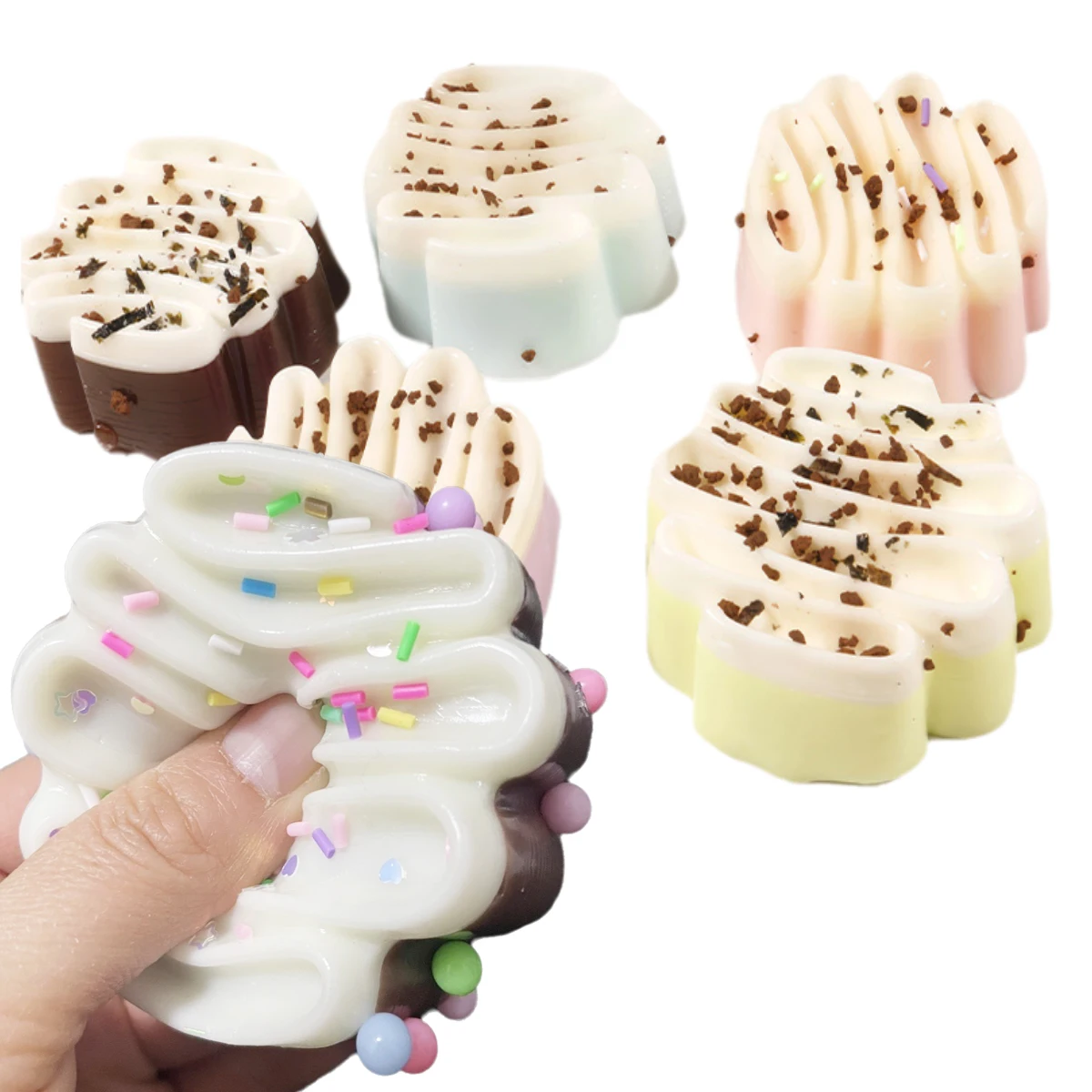 Squishy Kuchen-Quetschspielzeug, simuliertes Brot, sensorisches Fidget-Spielzeug, weiches, langsam rückfederndes, stressresistentes Spielzeug für Erwachsene, Geschenke