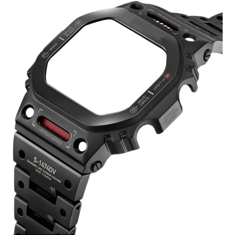 

Модифицированный комплект из нержавеющей стали/титанового сплава для Casio G-Shock GMW-B5000 DW5600/GW-B5600 GW-M5610 G-5600E/U: металлический корпус и ремешок.