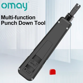 OMAY 110 Type Punch Down Tool Multi-function Network Cable Module Tool with Two Blades Telephone Impact Terminal Insertion Tools