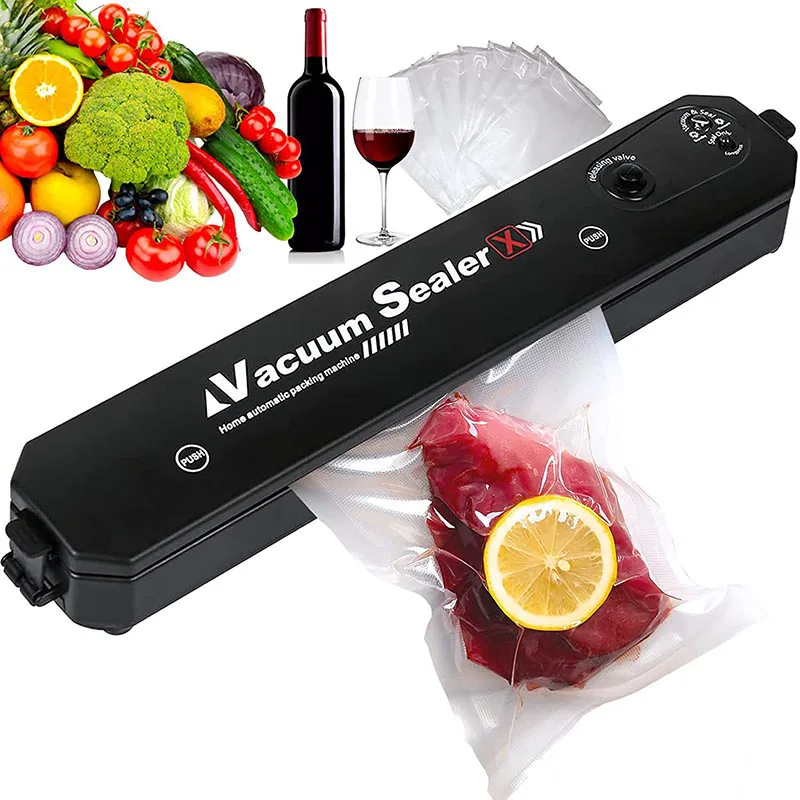 Household Vacuum Sealer Machine Kitchen Vacuum Packer Machine Small Sealing Machine Free10pcs Saver Bags Food Vacuum Sealer