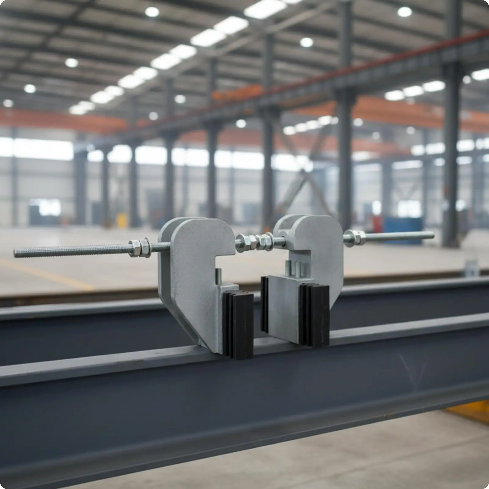Overhead Crane Anti Collision Rubber Buffer Block Trolley Travel Stop with Adjustable Threaded Rod Mounting Brackets Aluminum