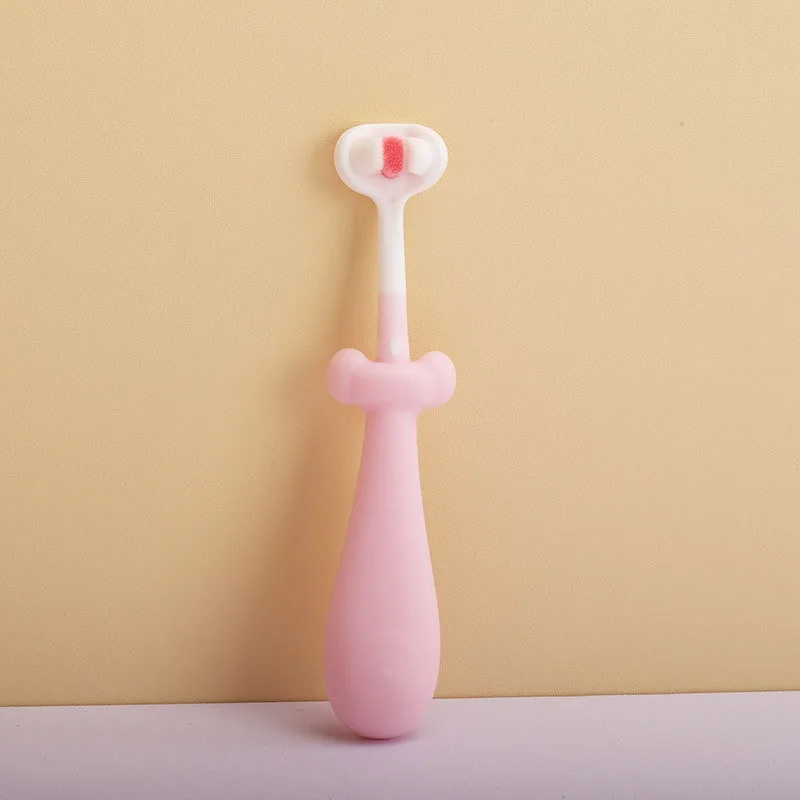 3-sided kids' toothbrushes: soft bristles fit 3-sided teeth, 10k-bristle for gums, non-slip handle, safe for babies.