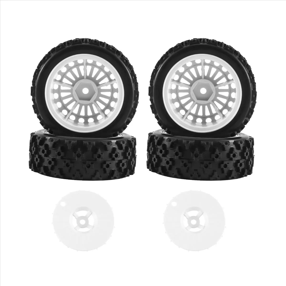 【STOCK】4Pcs Rubber Tire Wheel Tyre for XV01 TA06 TT01 TT01E TT02 TT02B PTG-2 1/10 RC Car Upgrades Parts Accessories,1