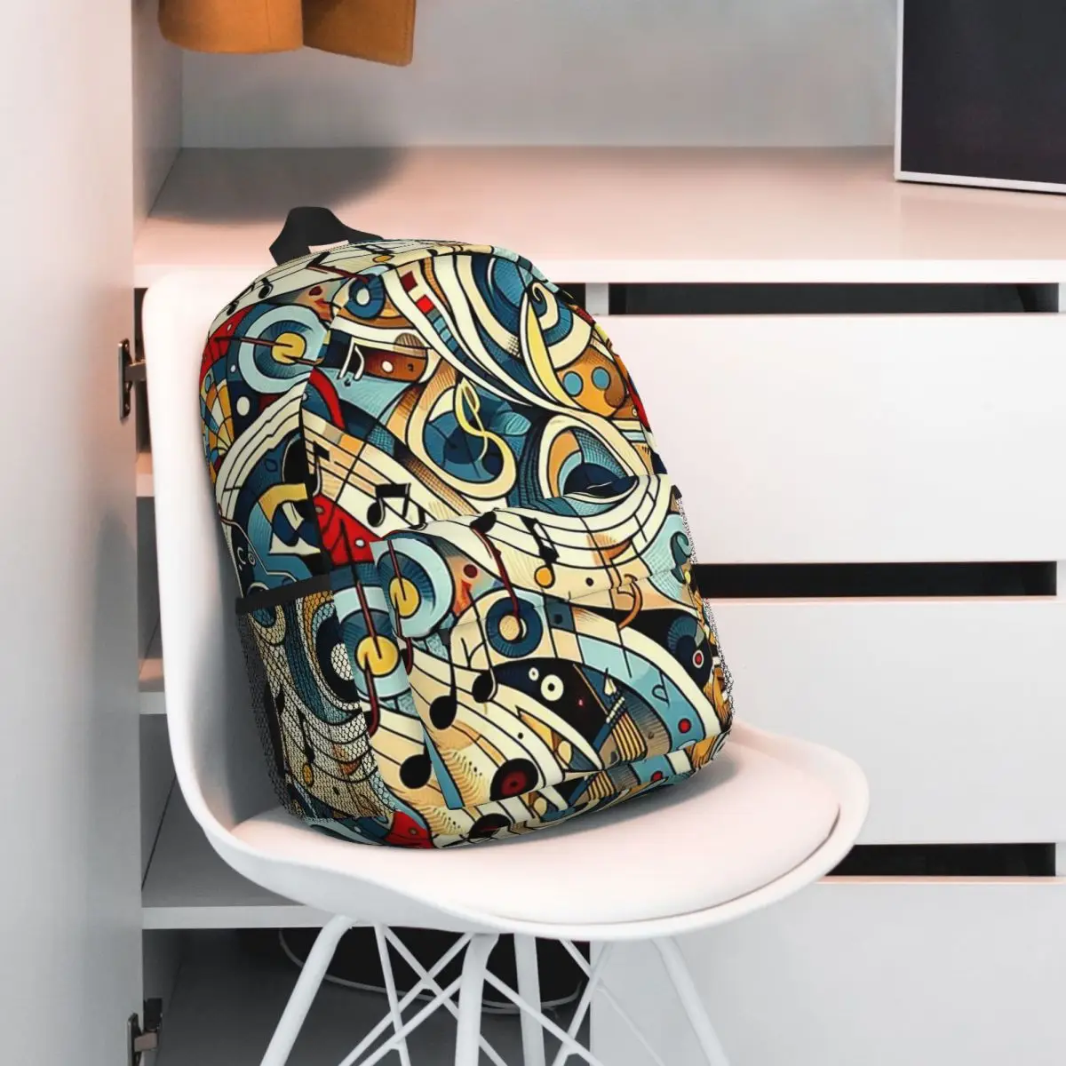 Symphony In Swirls A Musical Note Journey Backpacks Boys Girls Bookbag Cartoon Children School Bags Laptop Rucksack Shoulder Bag