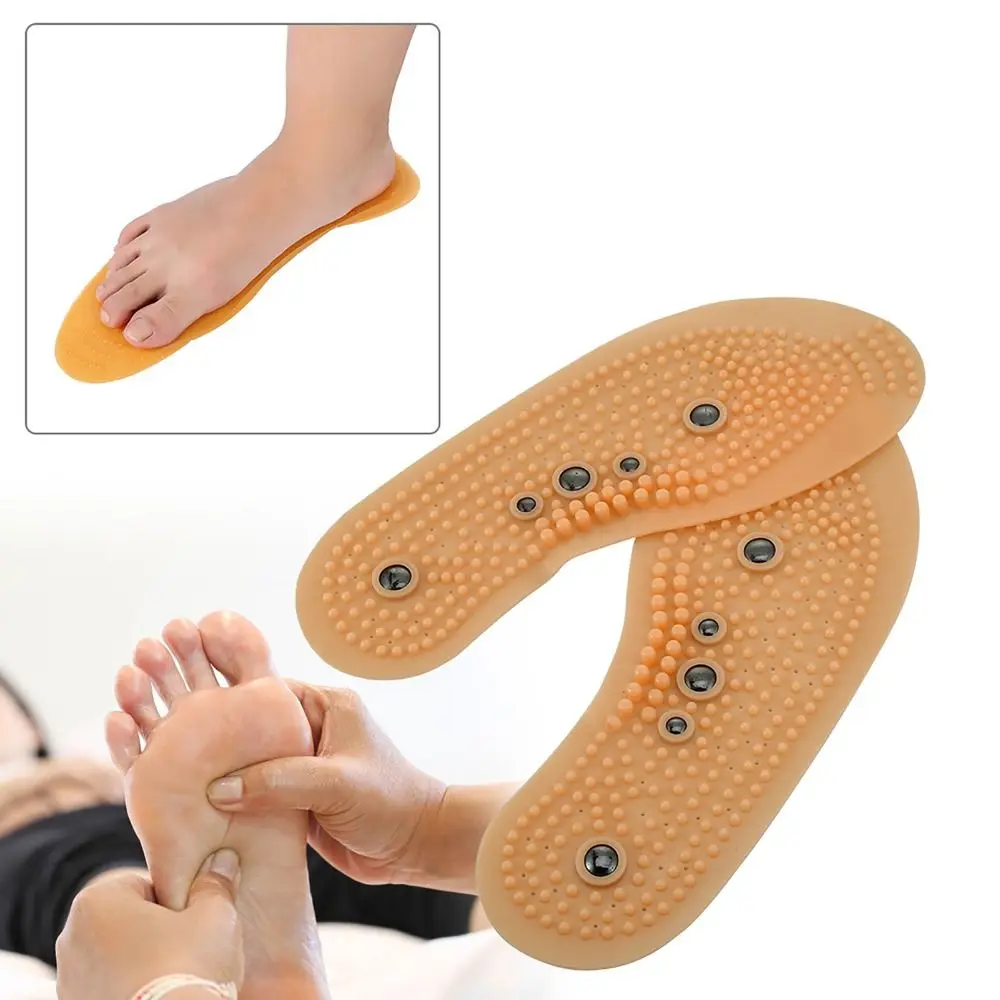 1 Pair 5 Magnets Massaging Gel Insoles All-Day Comfort Ventilated Orthotic Shoe Inserts Shock Absorption