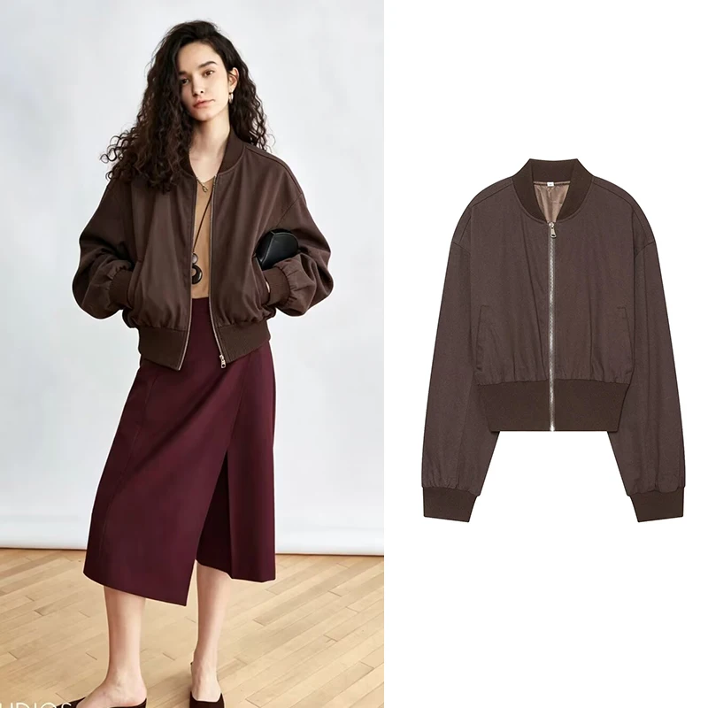 Women's Jackets Autumn 2026 New Fashion Slim Short Bomber Jackets Women's Chic Youth Travel Joker Street Warm Coats Blouse