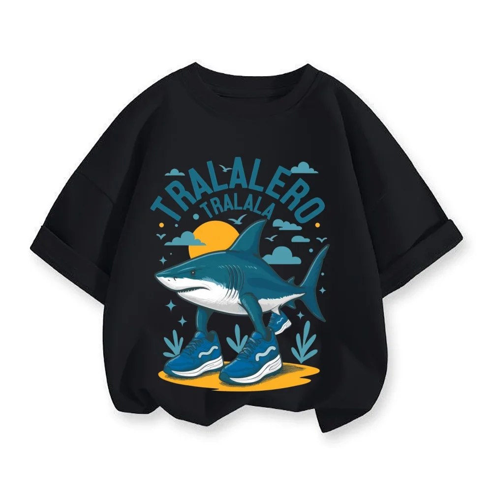 

Italian Brainrot Baby Boys Girls Short Sleeve T-shirt Funny Animals Meme Summer Cotton Tops Clothes Tung Tung Sahur Casual Tee