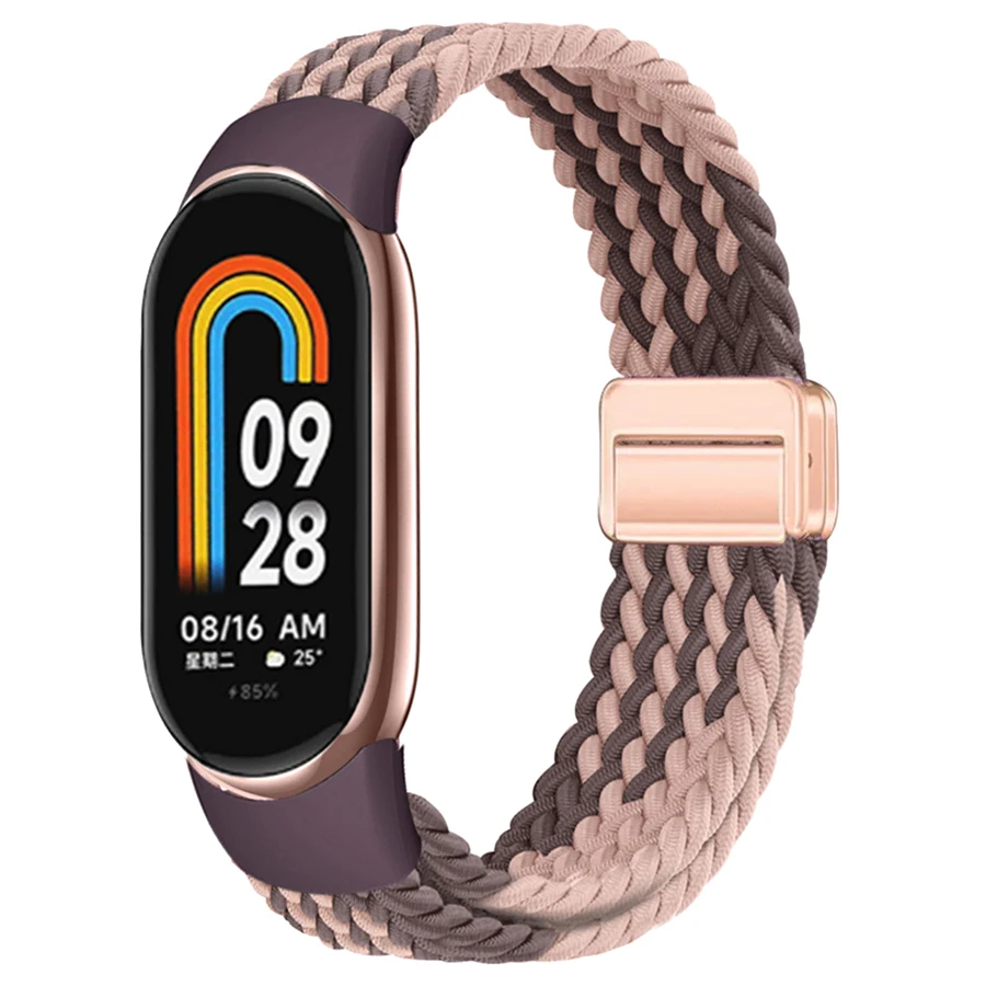 Magnetische gevlochten band voor Xiaomi Mi Band 8 9 10 Ademend nylon armbandje Pulseira Correas voor Xiaomi Mi Band 10 9 8 band
