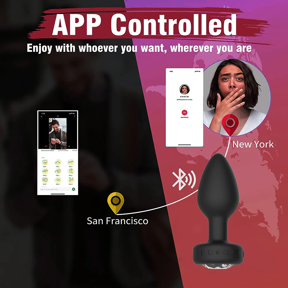 Mainan seks dewasa Dildo Masturbator pemijat prostat steker pantat Anal Bluetooth mainan seks untuk wanita pria Gay APP Remote Control