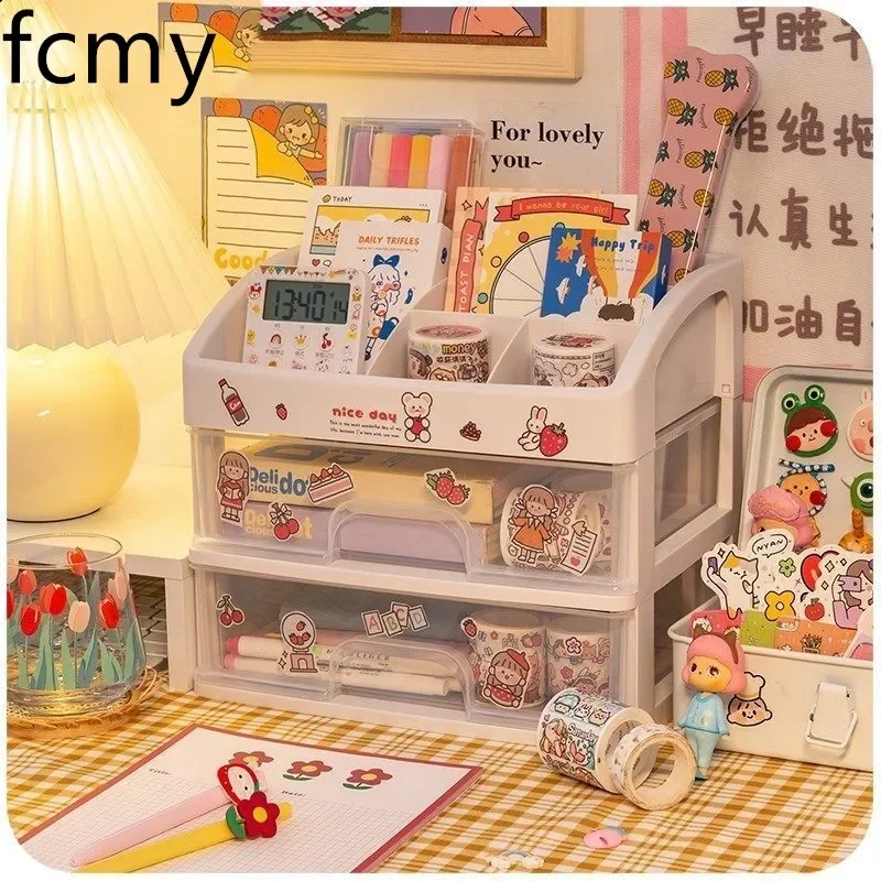 Organizer Office Accessories Pen Storage for Desk Desktop Drawer Type Student Makeup Storage Box Desk Stationery