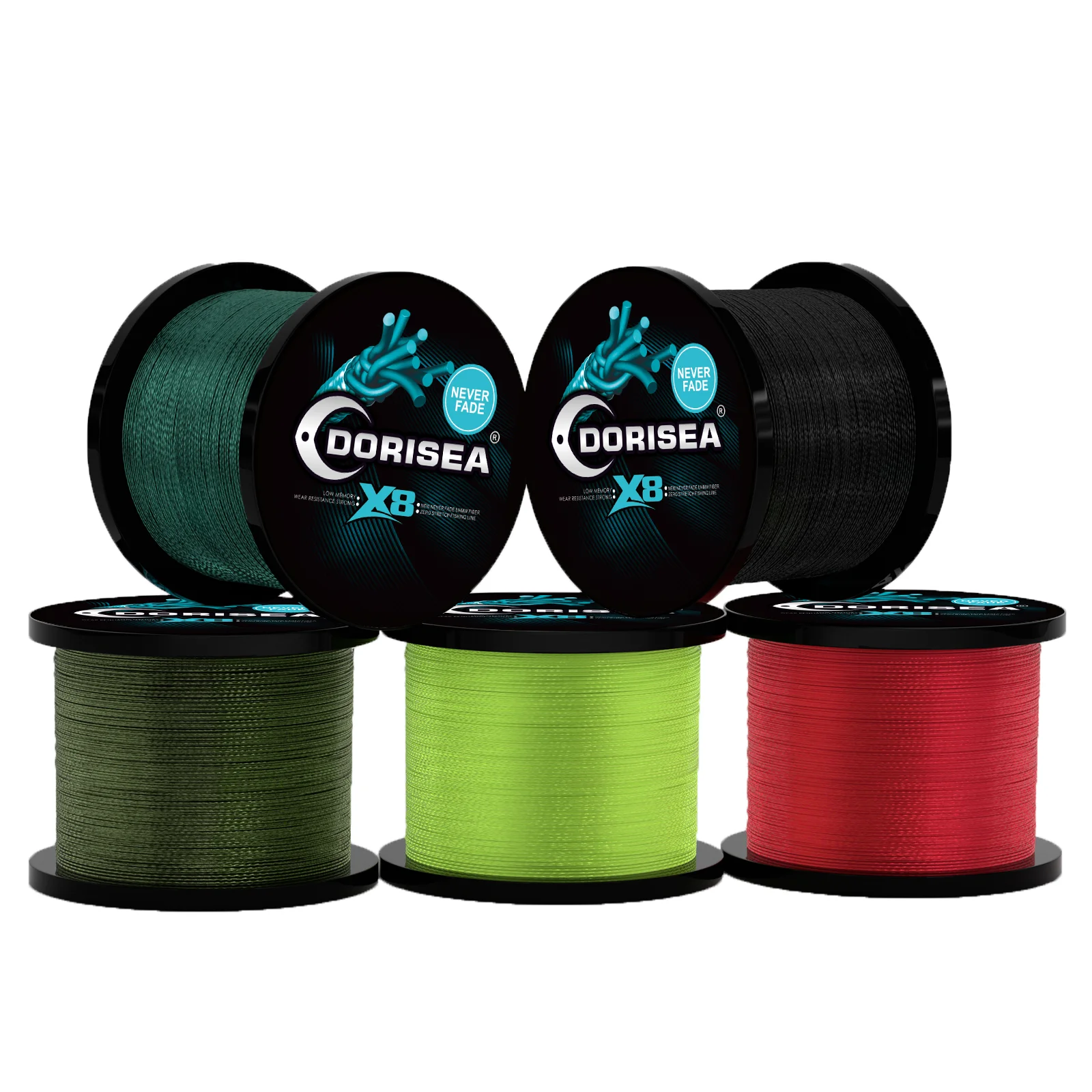 DORISEA X8 NEVER FADE Extreme Braided 100% PE Multifilament Fishing Line Wire Pesca Tackle 500M 1000M 2000M