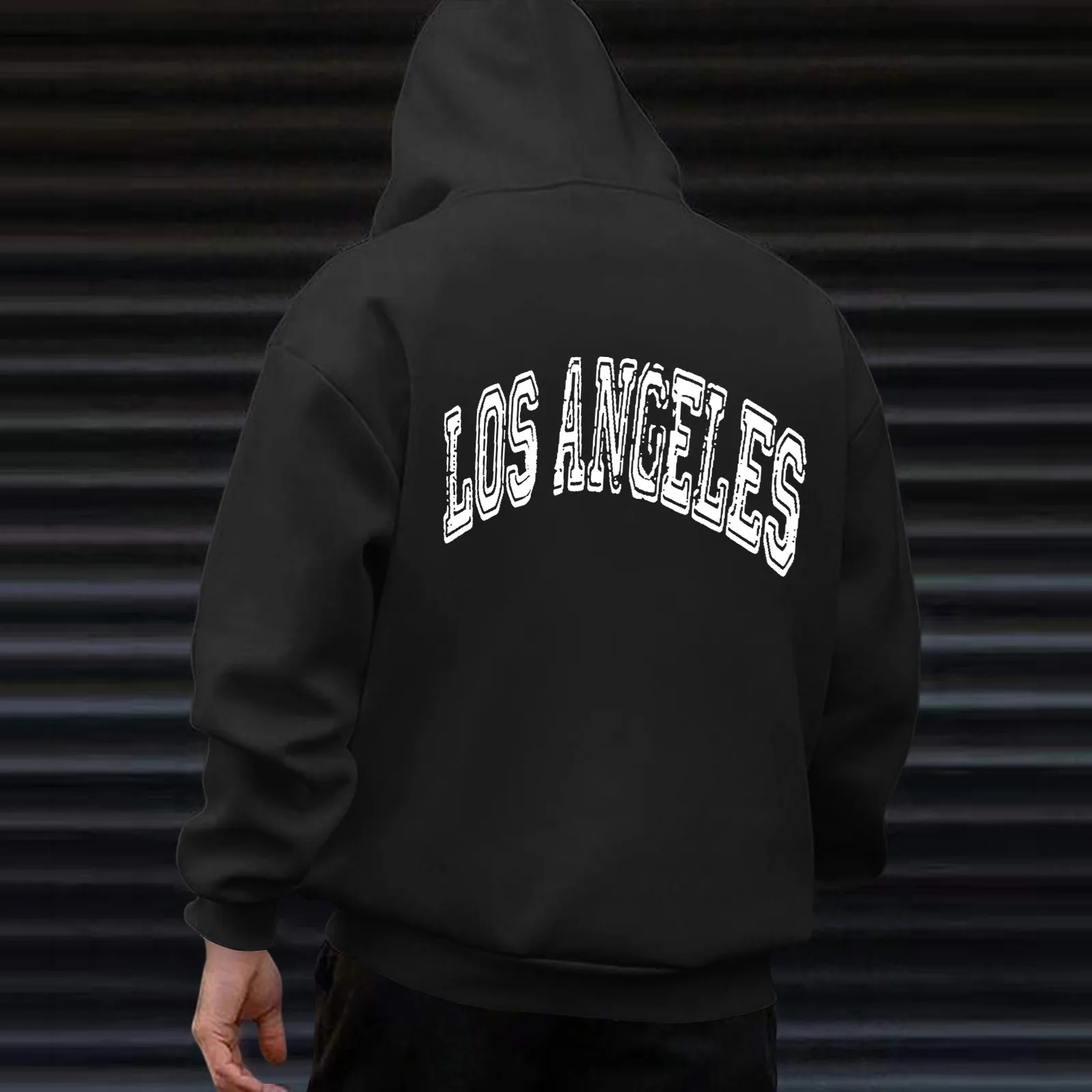 Mens Hoodies Los Angeles Print Hip Hop Aesthetic Hooded Tops Sweatshirts Oversize Harajuku Outdoor Sports Tracksuits Pullovers