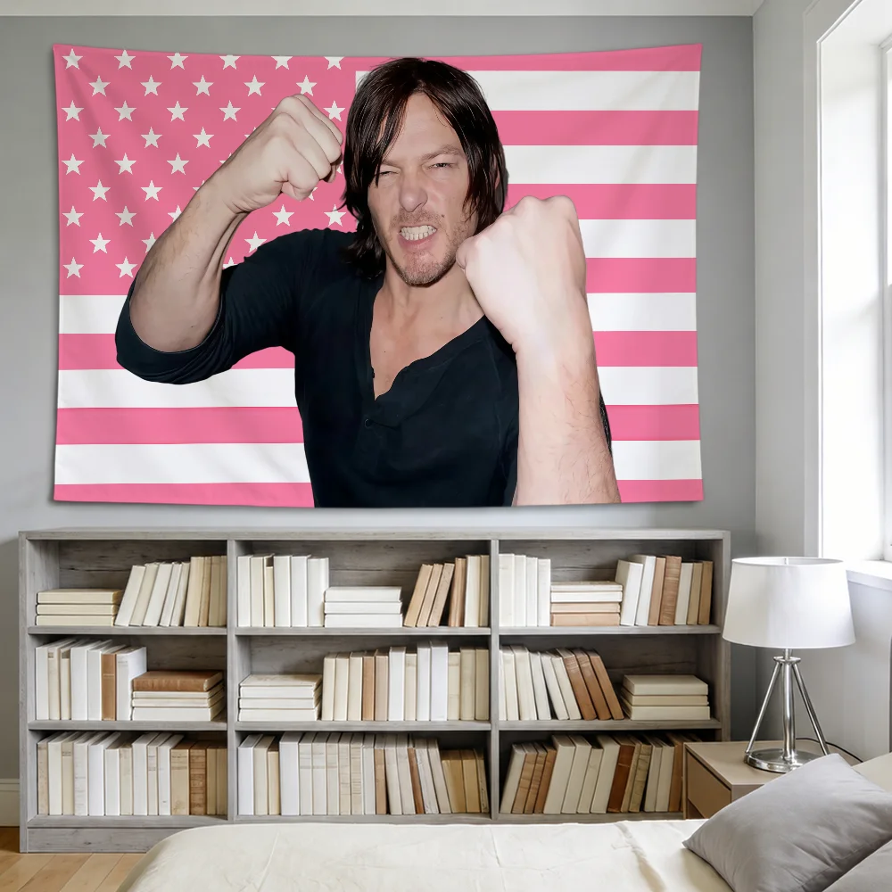 Actor N-Norman Reedus Cool Fun Flag For Room Dorm Party Hogar Bedside Living Room Wall Hanging Garden Decor Banner Gift