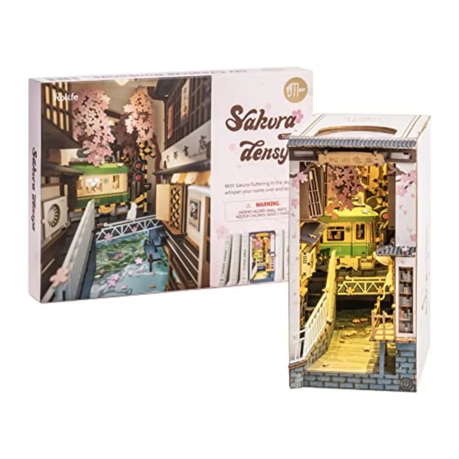 

LED Book Nook Kit-Decorative Bookend Stand-3D Wooden Puzzle for Adults-Bookshelf Insert Booknook-Room Decor for Teen Girls Boys