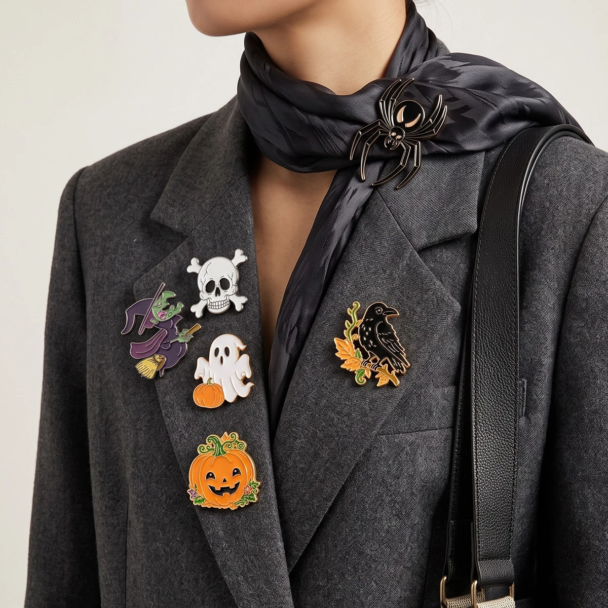 Beaut&Berry 6PCS Halloween Set Brooches for Women Unisex Festive Pins Casual Party Jewelry Accessories Gifts Decoration