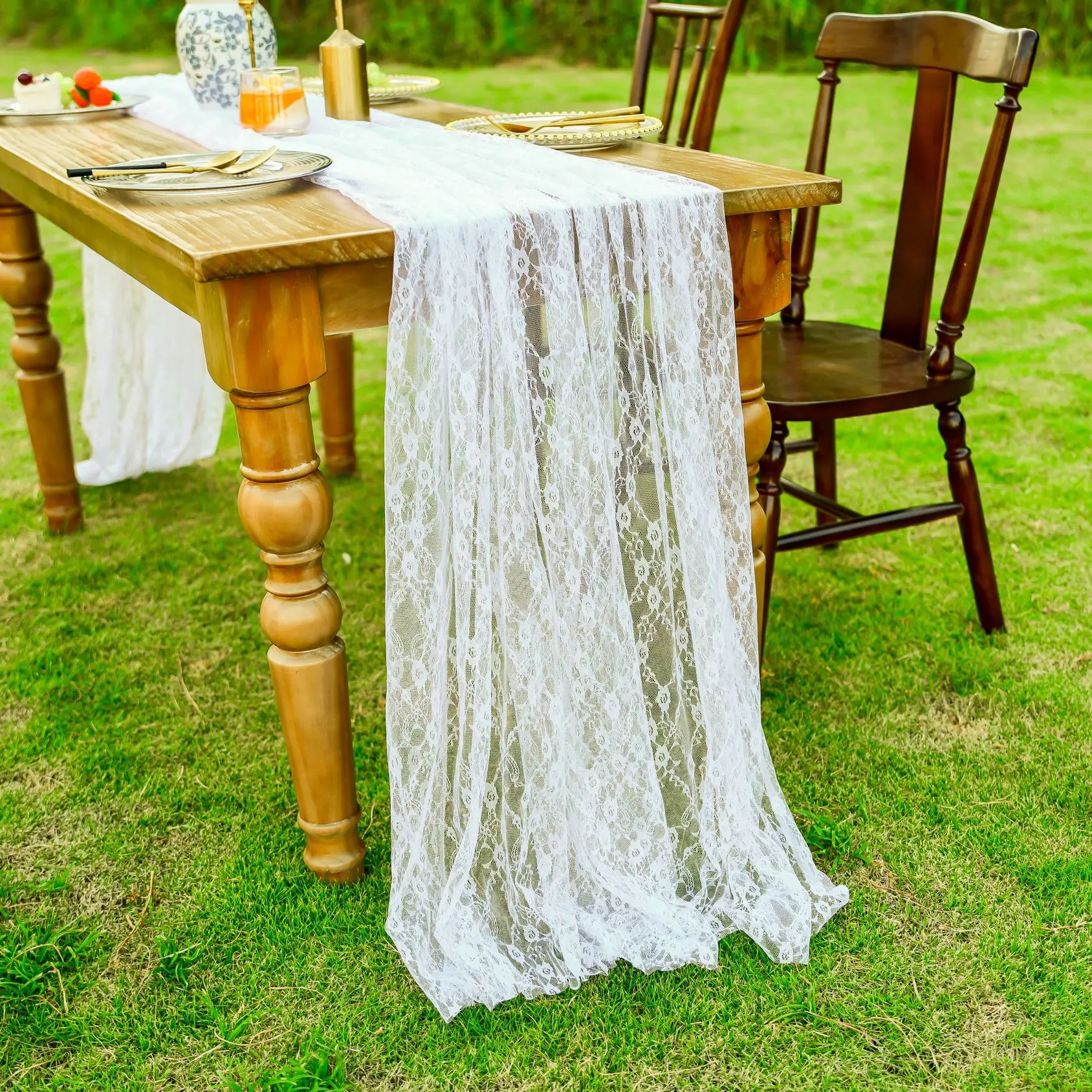 

Table Flag Wrinkled Gauze Wedding Hall Decoration Banquet Festival Table Large Hall Decoration Transparent Decorative Drapes