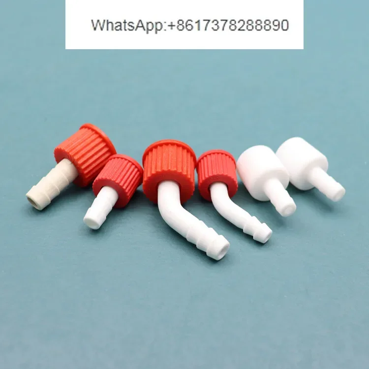 50PCS Plastic GL14MM 18MM with screw teeth White plastic nozzle, straight/curved, removable filter Two kinds of PTFE screws