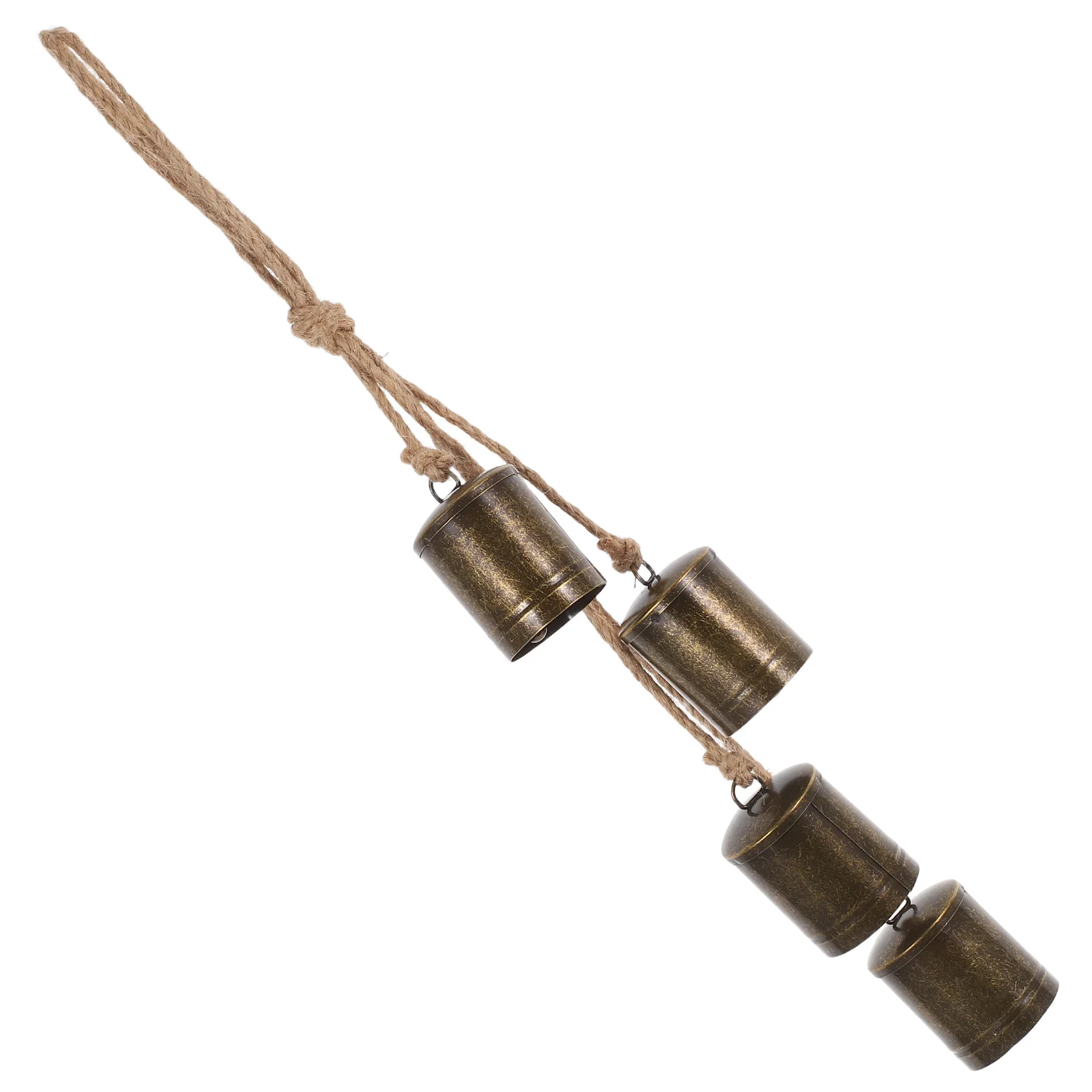 

1Set Vintage Rustic Metal Hanging Bells Handcrafted Christmas Decor with Jute Rope for Tree Fireplace Door Bells for Door