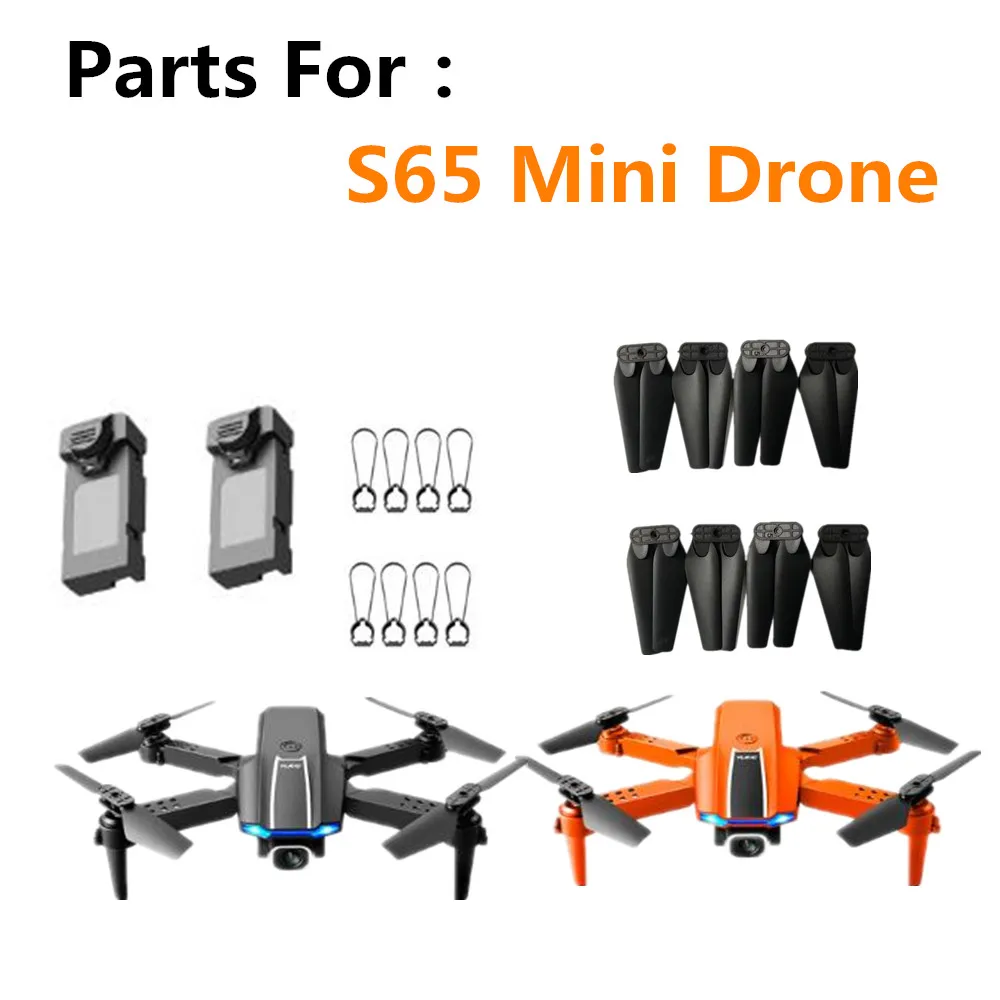 Acessórios de bateria para Mini Drone, Peças sobressalentes, Flying 10 Mins, 3.7V, 650mAh, Lâmina de hélice, S65, Original