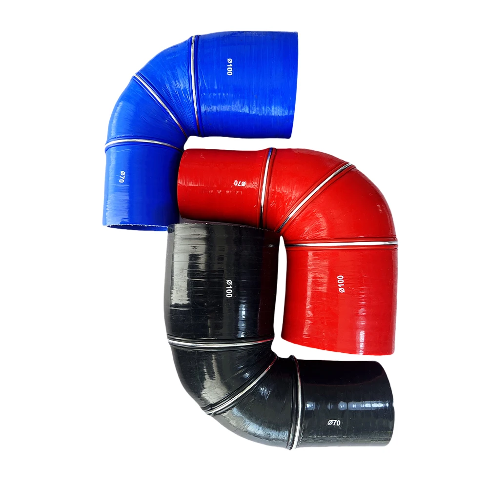 90 degrees Reducer Silicone Elbow Hose Rubber Joiner Bend Tube Car Intercooler Turbo Intake Pipe Coolant Tube Black Blue Red ID