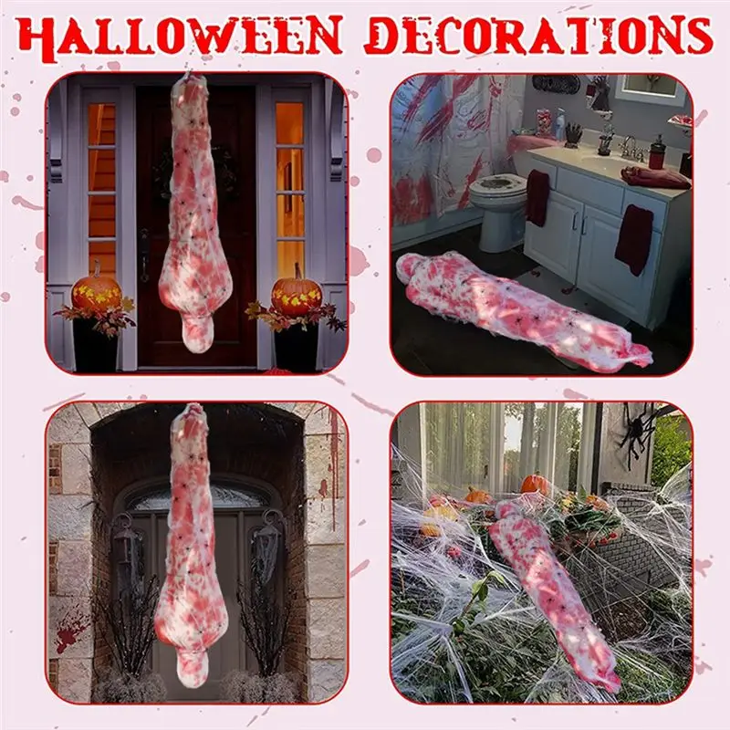 A20I Hot Inflatable Corpse Scary Hanging Halloween Decor Outdoor Scary Corpse in Bag Hallowmas Creepy Haunted House Prop