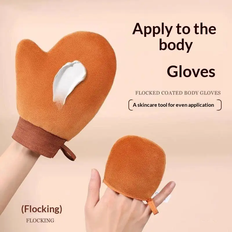 Body Lotion Glove Self-Tanning Mitt Double-Sided Prevents Sticky Hands Applicator Quick Dry Flocking Glove Makeup Applicator