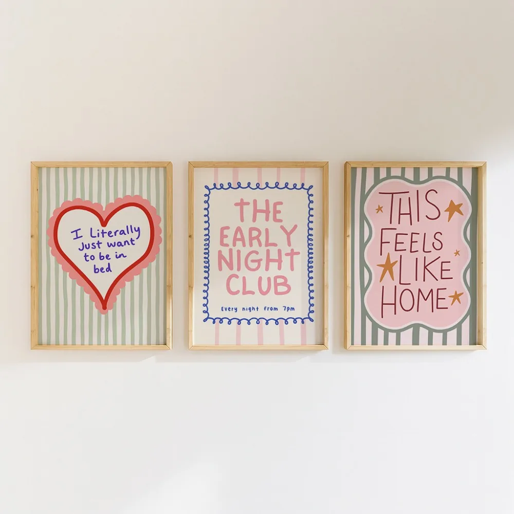  إطار يقتبس ملونة قماش جدار الفن يطبع الطباعة الحديثة الملصقات لعوب ديكور يطبع غرفة المعيشة أو ديكور غرفة نوم #3