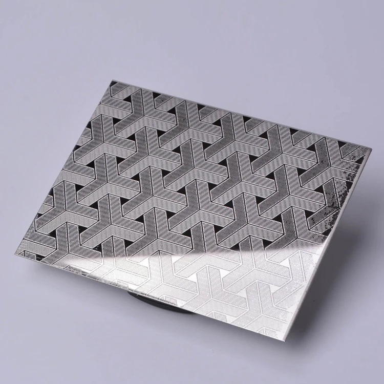 Wholesale Factory Mirror Etched 0.5mm Thick Stainless Steel Plate Grade Decorative Background Wall Panel 304