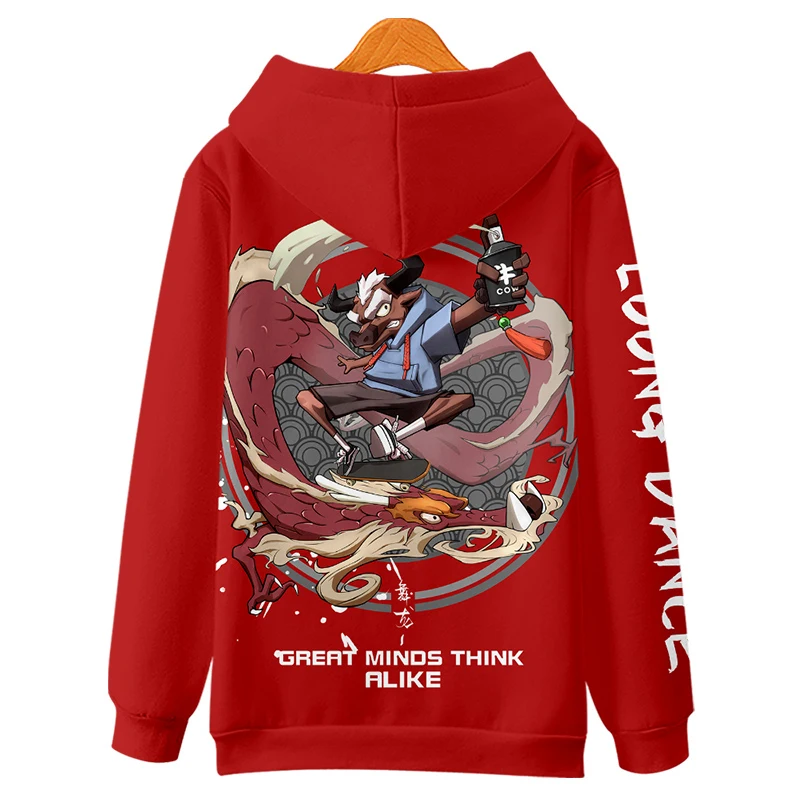 2024 Dragon Year Primitive Year Clothes New Year Dragon Spirit Soaring Red Hooded Sweater Parent Child Coat