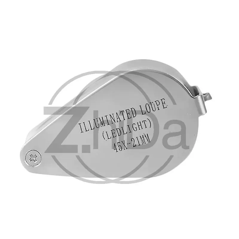 45X LED Stainless Steel Folding Magnifier 21mm Lens for Jewelry Repair