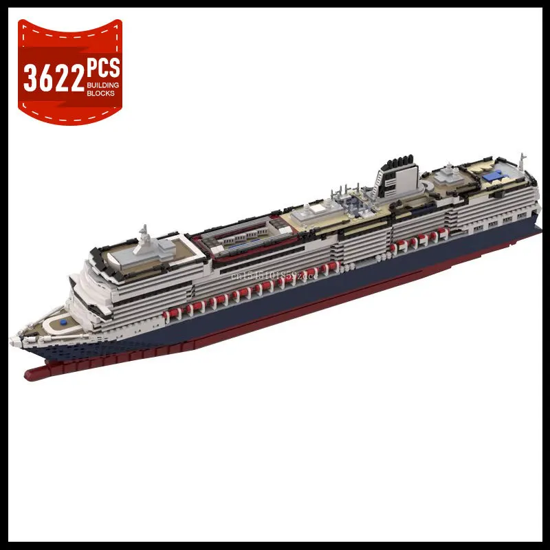 MOC Koningsdams Cruise Ships Dreamded Large Ship Model Building Blocks Luxury Cruise Assemble Constructor Bricks Toys Gifts