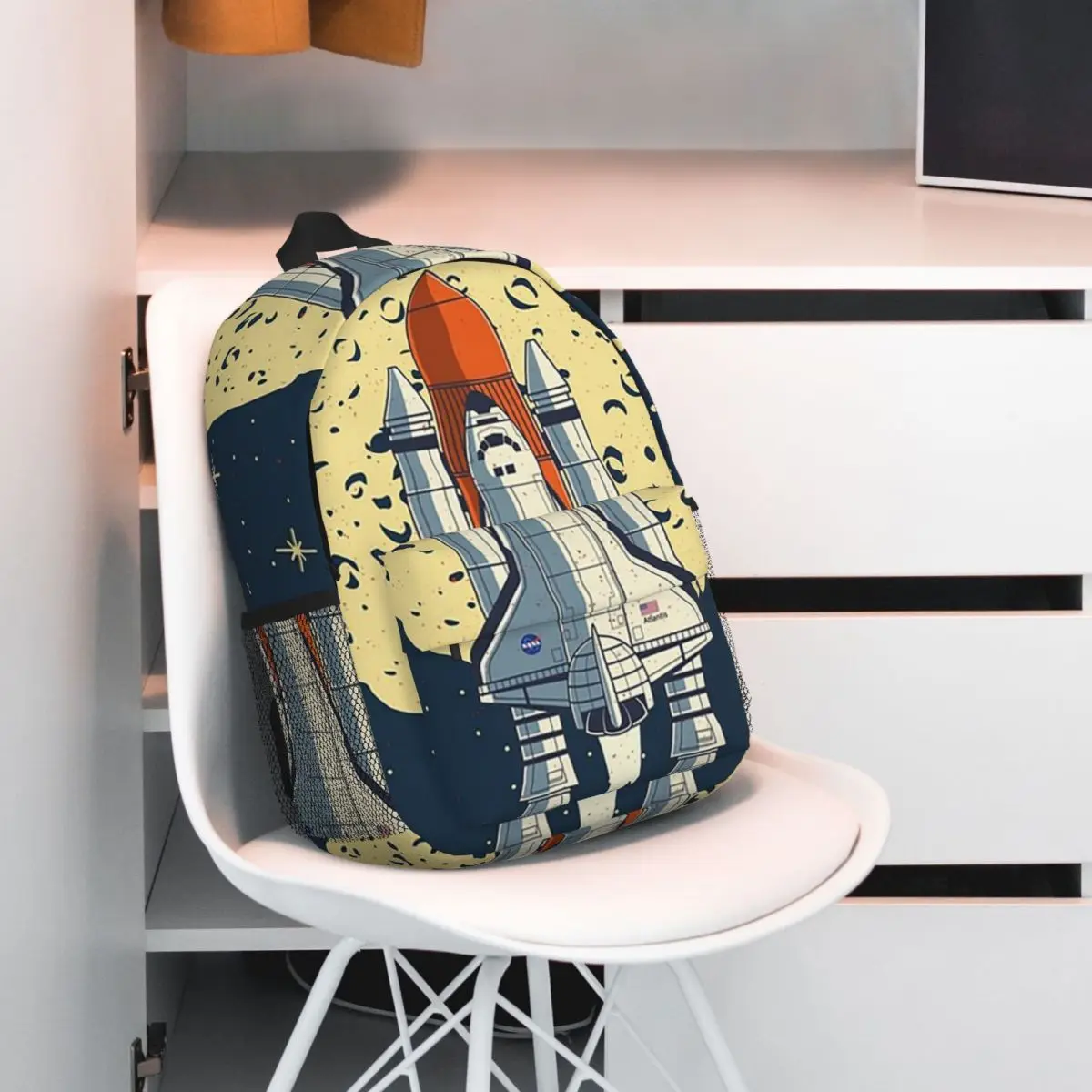 

Space Shuttle Rocket Backpack Student BookBag Children School Bag Laptop Shoulder Bags for Men Women