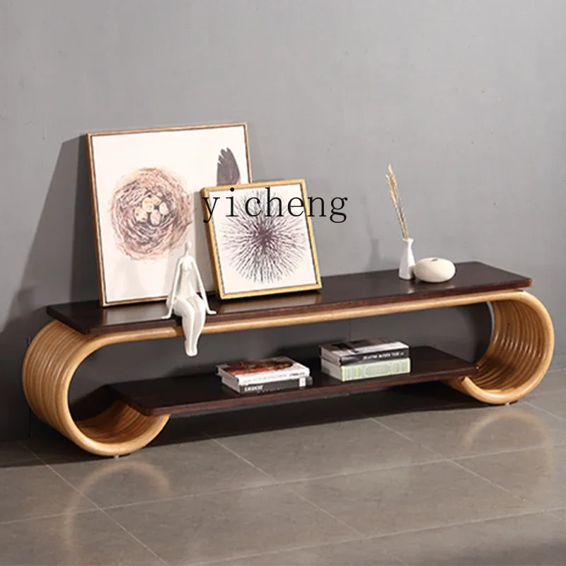 GZ-22 Imported Real Rattan Teak Solid Wood Living Room Furniture Listening TV Cabinet