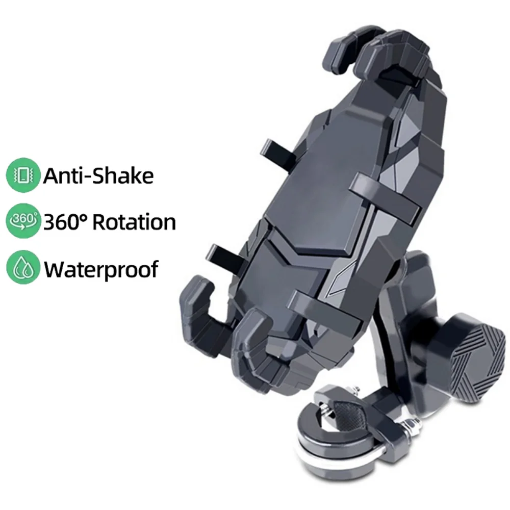 Vibration Dampening Motorcycle Phone Mount Solid Motorcycle Phone Holder with Vibration Dampener Suitable for 4.0''-7.5'' Phones