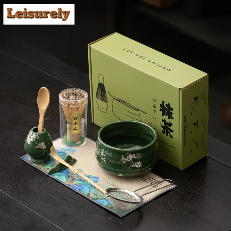 

8pc/set Ice Gray Matcha Imitation Song Tea Decorating Case Tea Baixi Matcha Bowl Tea Stand Filter Mesh Tea Set Accessories Gifts