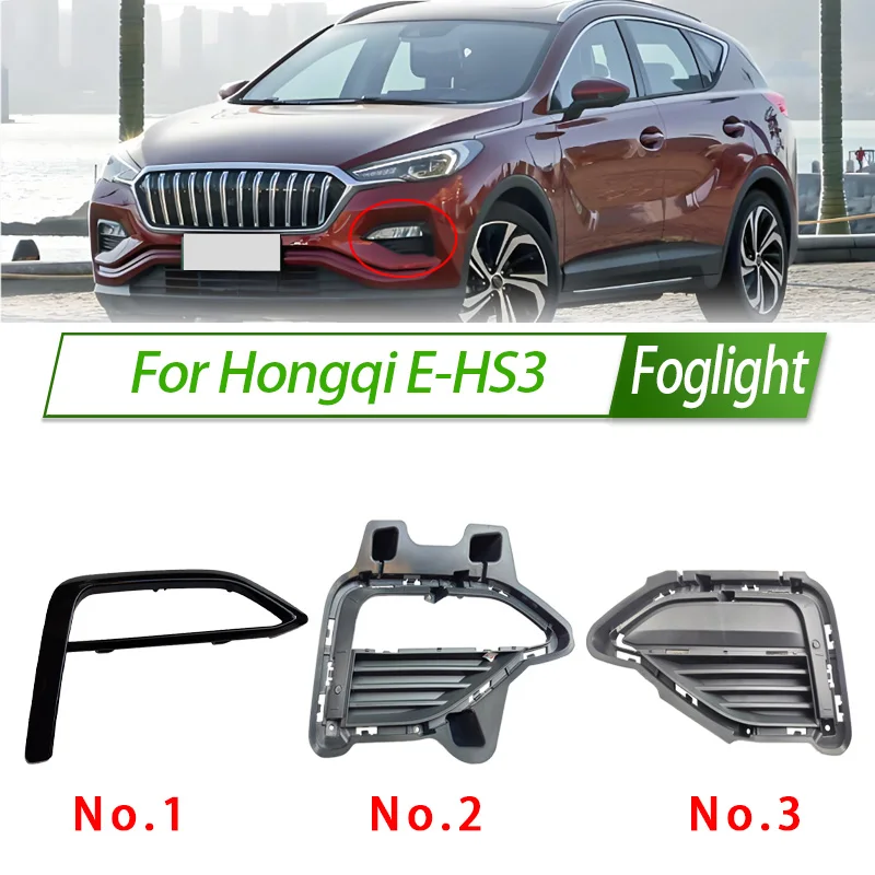 

For Hongqi E-HS3 Front Rear Bumper Fog Light Cover Foglight Fog Lamp Foglamp Frame Lid Housing