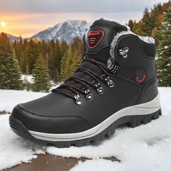 Stivali da neve Sneakers da uomo in pelle impermeabile stivaletti Super Warm Male outdoor Botines da neve antiscivolo stivali da trekking invernali