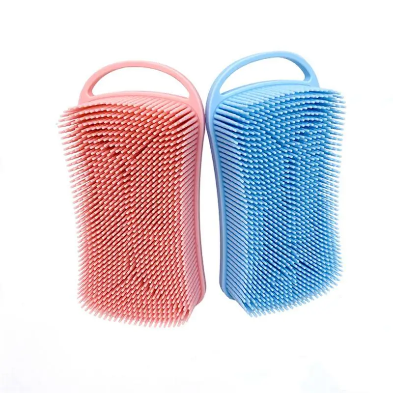 2 In 1 Siliconen Doucheborstel Scrubber Zachte Siliconen Hoofdhuid Massageapparaat Shampoo Borstel Dubbelzijdig Body Brush Foam Huid Schoon Hulpmiddel