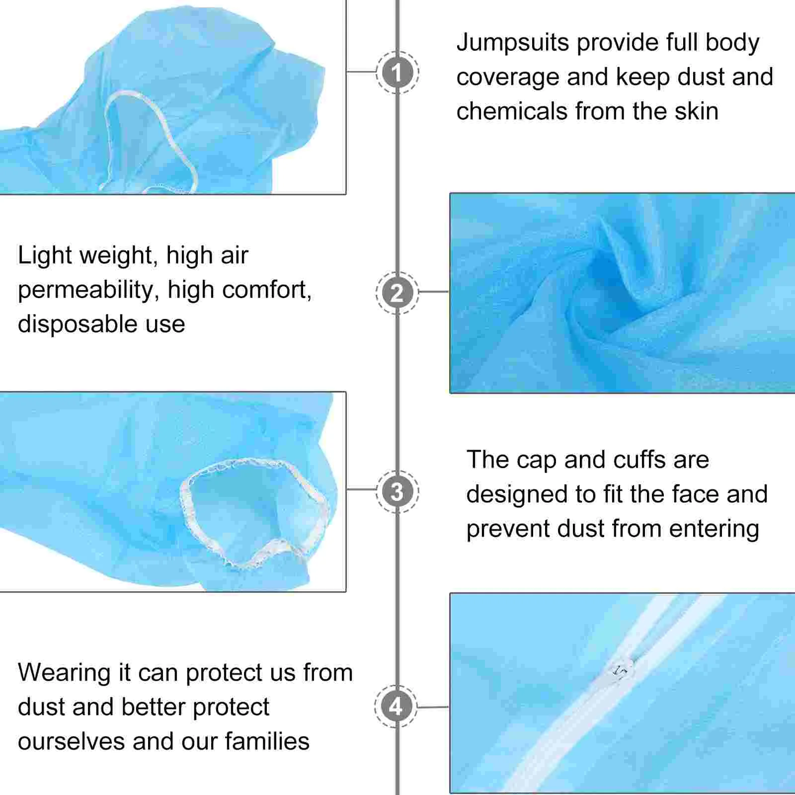 Protective Suit Grinding Clothing Protection Clothes One-piece Isolation Comfortable Isolated Non-woven Fabric Coveralls