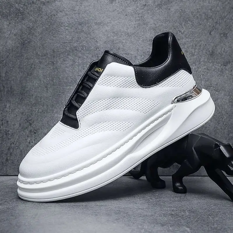 Sepatu Kasual Putih Pria Baru, Sol Lembut, Bernapas, Modis, Model Ayah, Ujung Bulat, Tahan Aus, Berlapis Bulu Kelinci, Sepatu Musim Panas