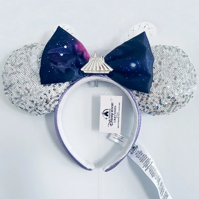 Disney Princess Headband Mickey Ear Rapunzel Sequin Bow Hair Hoop Birthday Gift Girl Accessories Halloween Gift Christmas Jack image 3