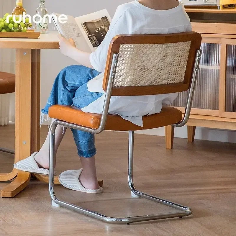 Retro Style Imitation Rattan Chair Leisure Chair Balcony Dining Chair Restaurant Modern Simple Home Design Medieval Cafe