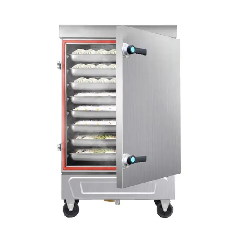 Commercial Rice Cooking Machine Electric Kettle Steaming Cabinet Food Steamer Bun Seafood Boiler 40L 12 Trays Cooking Equipment
