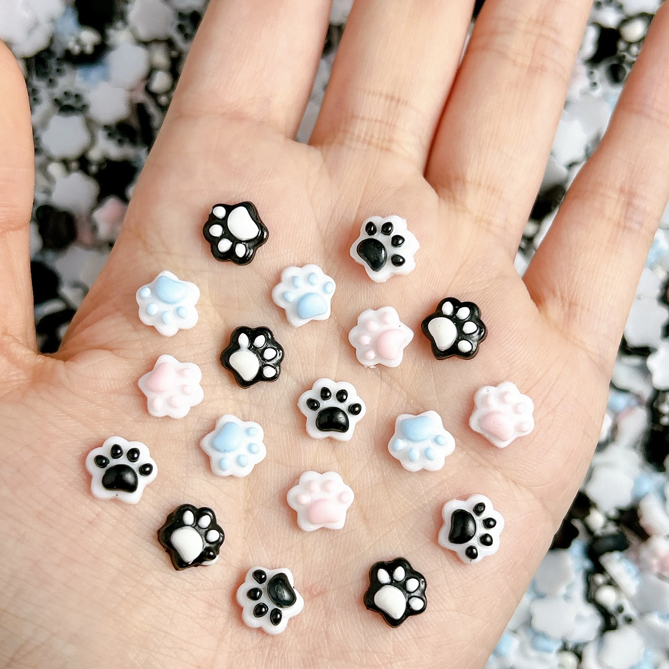 20 pezzi luminosi adorabili artigli per cuccioli pendenti per unghie in resina colorati creativi artigli di animali simulati decorazioni per unghie per unghie fai da te